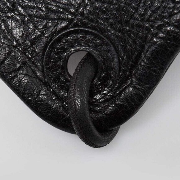 Balenciaga Black Leather Arena Drawstring Backpack Bag - Picture 5 of 10